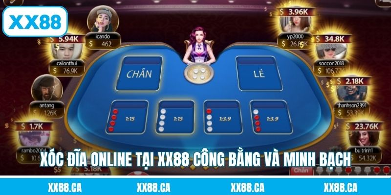 Xóc đĩa online tại XX88 công bằng và minh bạch